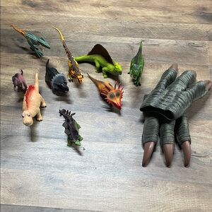 Dinosaur Designs Green, Brown and Orange Dino Toy & Claw Puppet Set